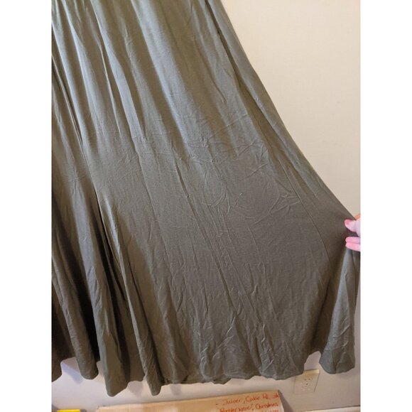 Aerie Green Smocked Strapless Jumpsuit Wide Leg One Piece Flowy Stretch Comfy XL - Picture 4 of 8